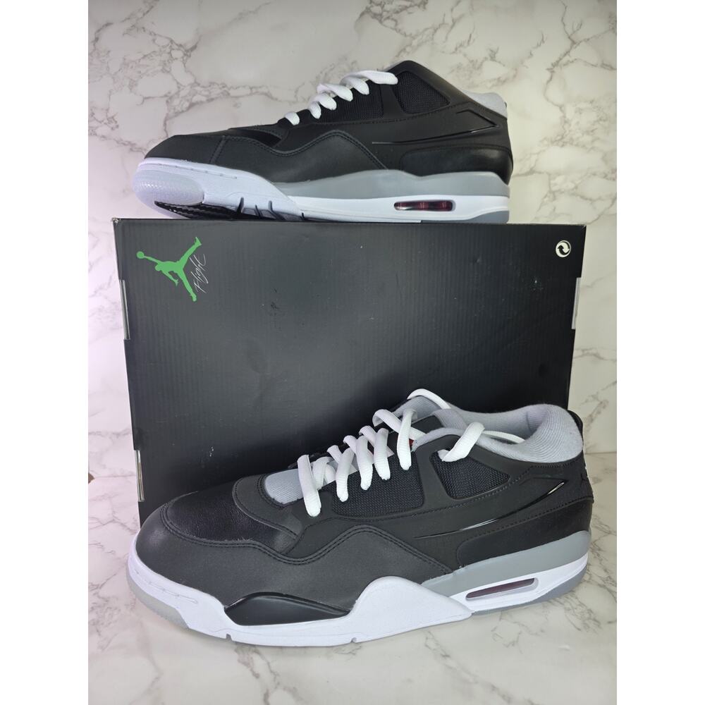 Size 9.5 - Nike Air Jordan 4 RM PRM Black Metallic Grey Red HV5184-010 Men New